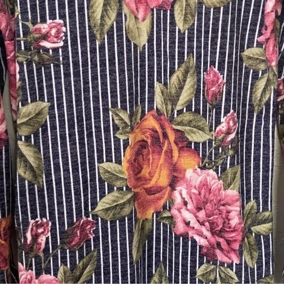 Beeson River Long Sleeve Cardigan Duster Floral & Stripes Small - NWOT - Picture 5 of 8